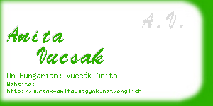 anita vucsak business card
